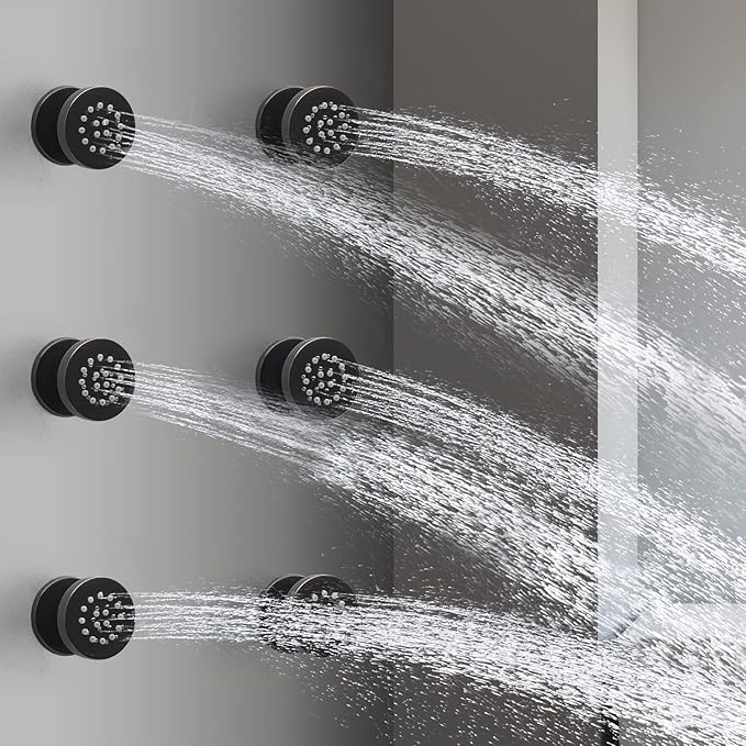 HOMEDEC 2inch Round Brass Showerhead Shower Jet Massage Spa Body Sprays Jets Wall Mount, 6pcs,Oil Rubbed Bronze