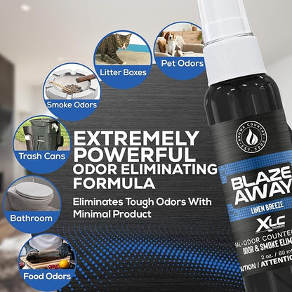 Blaze Away Commercial Air Freshener & Odor Eliminator for Strong Odor - Industrial-Grade Room Spray & Room Deodorizer for Home, Car, Smoke & Pet Odors - Long-Lasting Odor Absorber, Room Fresheners