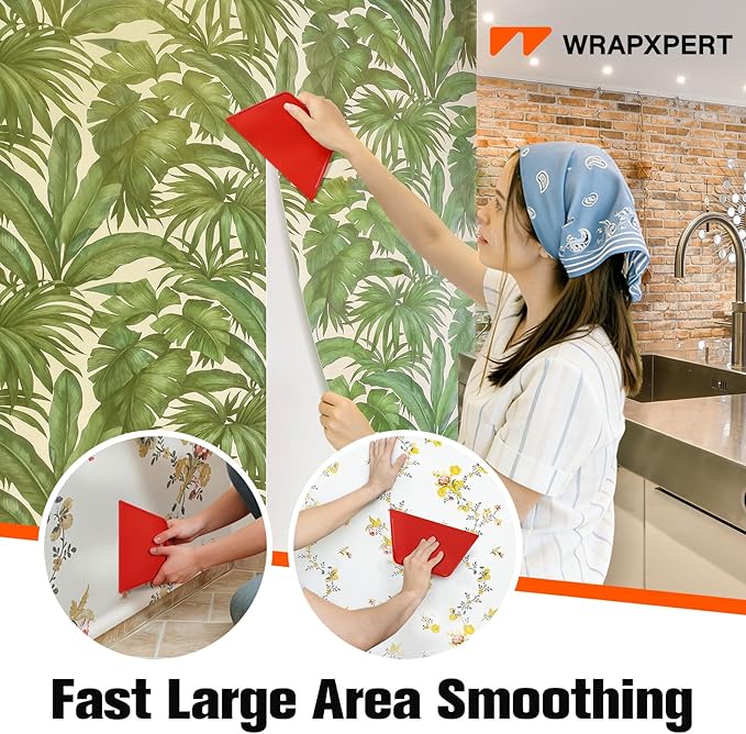 WRAPXPERT Wallpaper Tools, Wallpaper Kit for Peel and Stick Wall Paper Applying, Smoothing Tool Kit for Applying Adhesive Backsplash Tile, Window Film Installation, for Bathroom/Bedroom/Kitchen
