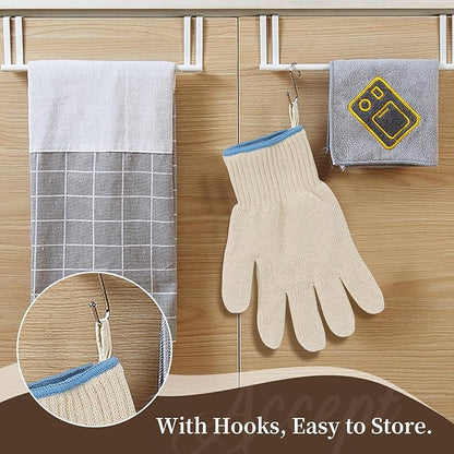 Hovico Heat Resistant Oven Gloves, Ove Glove BBQ Gloves Heat Resistant Cooking Oven Mitts with Fingers Grilling Glove, Full Hand Protection, Grill Gloves for Outdoor Hot Food Handling (Set of 2)