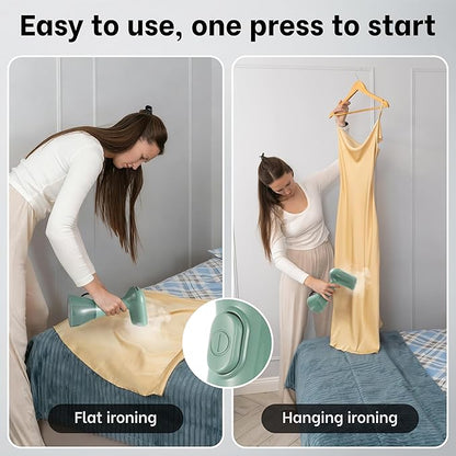 GS01 Steamer for Clothes, clothes steamer handheld with Ultra Large 400ml Water Tank, 1500W High Power, 20S Fast Heat-up,Wrinkle Remover,Portable Handheld Design Travel Steamer (Green)