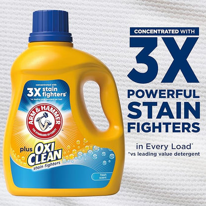 ARM & HAMMER Plus OxiClean Fresh Scent, 77 Loads Liquid Laundry Detergent, 100.5 Fl oz