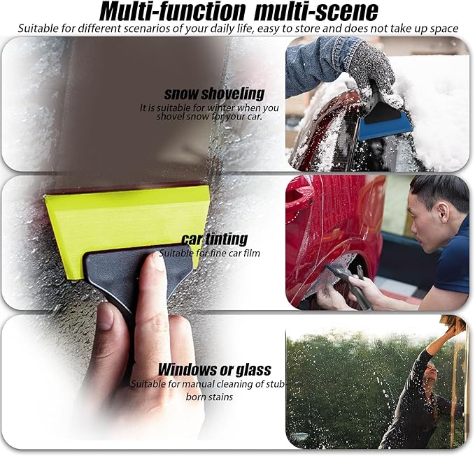 Small Squeegee Car Window Squeegee Silicone Squeegee for Window Door Bathroom Mirror,Car Wrapping Scraper Tool (Green)