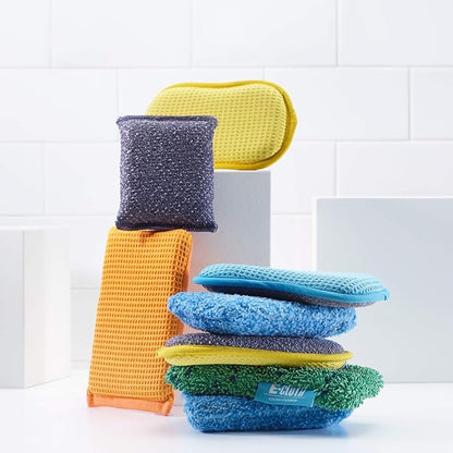 E-Cloth Non-Scratch Scrubbing Pads - Scrubbing Dish Sponges Kitchen Cleaning Kit - Reusable Scrubber Sponges for Dishes and Cleaning - Non-Scratch Scrubbers for Cleaning - 2-Pack
