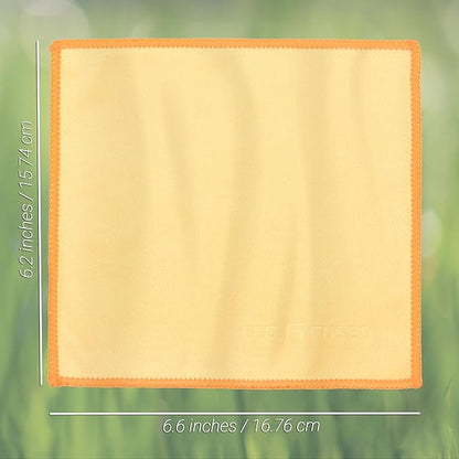 Eco-Fused Microfiber Cleaning Cloths Double-Sided - 5 Pack - 6.6 x 6.2 inch - Microfiber and Suede Cloth for Smartphones