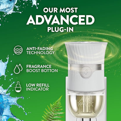 Air Wick plug in Scented Oil 2 Refills, Fresh Waters, (2x0.67oz), Essential Oils, Air Freshener (F002)