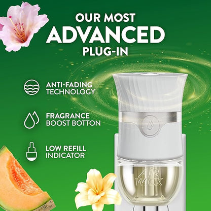 Air Wick Plug In Scented Oil Refill, Infused with Essential Oils, Plug In Air Fresheners for Home, Summer Delights, 4 ct