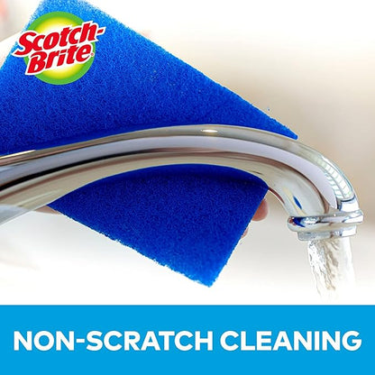 Scotch-Brite® Zero Scratch Scour Pad, 3 Scrubbing Pads, Non-Scratch Scouring Pads for Kitchen and Dish Cleaning (Pack of 2)