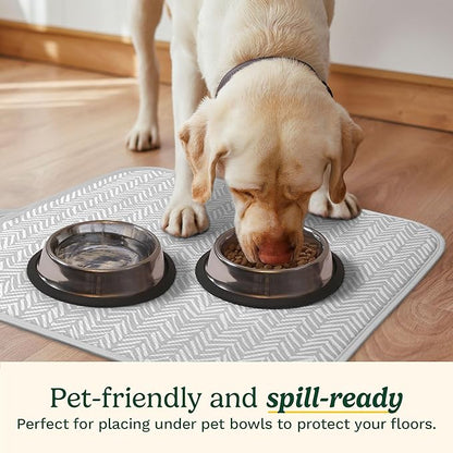 Cuisinart Dish Drying Mats for Kitchen Counter - (2) 16" x 18" Ultra Absorbent Kitchen Dish Drying Mat - Mesh Backing, Foldable, Machine Washable, Fast Drying Dish Mat (Dashed Lines)