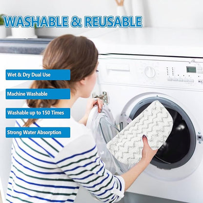 8 Pack Steam Mop Pads for Bissell Powerfresh Steam Mop 1940 1440 1544 1806 2075 Series, Model 19402 19404 19408 19409 1940A 1940F 1940Q 1940T 1940W B0006 B0017, Microfiber Washable, Reusable