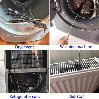 47.24" Extra Long Dryer Vent Cleaner Brush – Flexible Dryer Lint Brush for Deep Cleaning of Lint Trap, Refrigerator Coils, Dust, and Pet Hair – for Fire Risk Reduction & Better Efficiency