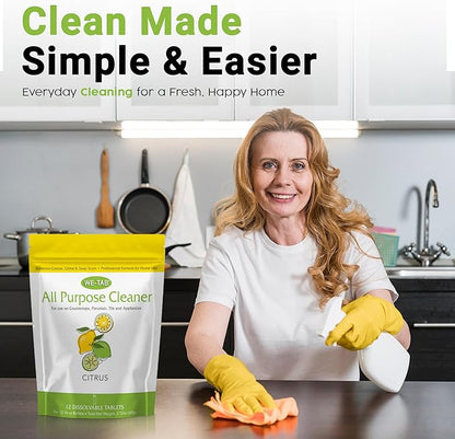 All Purpose Cleaner Concentrate Refill, Multi Surface Clean Refill, Non-toxic Cleaning Tablets 12-pack. Makes 192 fl oz (12x16Fl oz) Bottles of Spray Cleaner for Household, Bathroom & Kitchen Cleaning