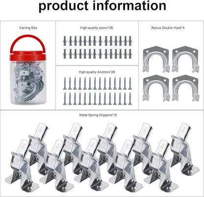 Sinoer Shovel holder, Mop and Broom Holder Heavy Duty Metal Wall Mounted Broom Utility Hooks Tool Hanger for Warehouse, Garden,Sheds,Garage -14PACK
