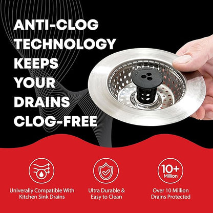 SinkShroom Revolutionary Clog-Free Sink Strainer Basket, 2-Pack, Stainless Steel