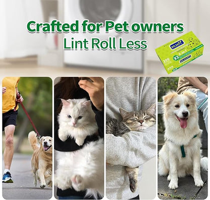 Dr.Easy LINT & HAIR REMOVER Pet HUGESHEETS with 3X Dryer Sheets, Outdoor Fresh, 200 Count,PLANT&MINERAL-BASED FORMULA