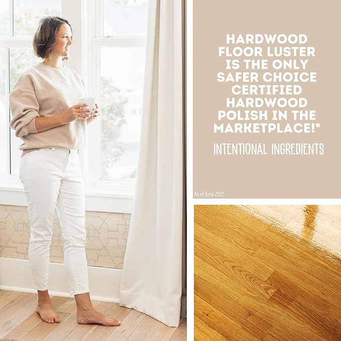 Quick Shine Hardwood Floor Luster-Polish 64oz | Plant-Derived w/Carnauba | Safer Choice, No PFAS, pH Neutral | Ready to Use Formula w/Anti-Slip Technology | Simply Squirt & Spread | Made in USA