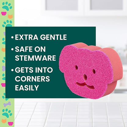 Scotch-Brite Dog Lovers Cleaning Kit, Includes 6 Limited Edition Non-Scratch Sponges and 1 Pet Hair Pickup Extra Sticky Lint Roller, Multi-surface Safe