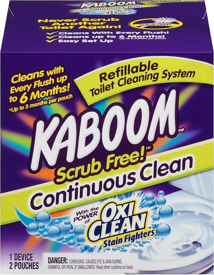 Kaboom Scrub Free! Toilet Bowl Cleaner System with 2 Refills
