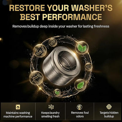 Washing Machine Cleaner Tablets | 24 Pack | Ultra Deep Clean | Eliminates Odors | Washer Cleaner Tablets for HE Front Loader & Top Load Washer | Compatible with All Machines | 1 Year Supply | Zyro