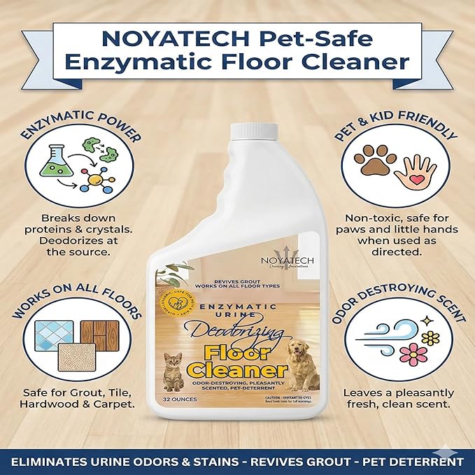 Pet Floor Cleaner – Enzyme-Powered Degreaser for Urine, Odor & Grime | Safe for Tile, Vinyl, Grout & Hardwood | Residue-Free & Pet Safe