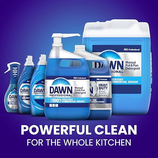 Dawn Professional Heavy Duty Manual Pot and Pan Dish Soap Detergent, 1 Gallon (Case of 2)