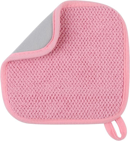 GeeRic Microfiber Dish Drying Mat, Super Absorbent Kitchen Dish Drying Pad, Reversible for Countertop, 7*7 inch Pink