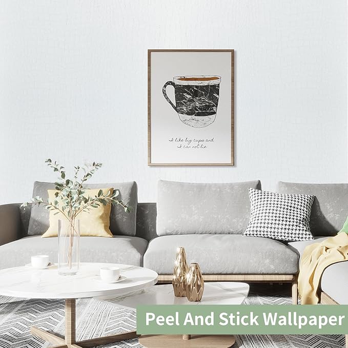 Peel and Stick Wallpaper 15.7" X 118" White Crocodile Wallpaper Easy Peel Off Removable Contact Paper Renter Friendly for Cabinet Bedroom