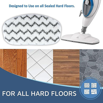 F Flammi Heavy-Duty Steam Mop Pads for PurSteam ThermaPro 10-in-1, Extra Thick & Highly Absorbent Microfiber, Washable Reusable Replacement Pads for Deep Cleaning - 4 Pack