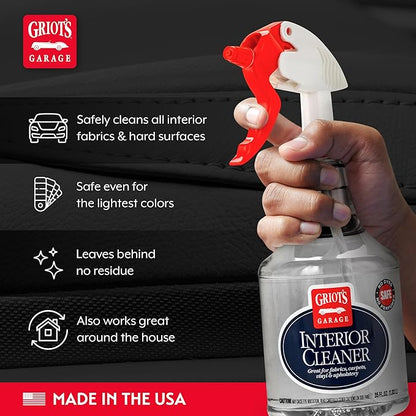 Griot's Garage Interior Cleaner Spray for Car Seats, Carpet, Upholstery Fabric, Floor Mat, Vinyl, Dashboard, Ideal for Truck, SUV, RV, Boat, and More, 11104, 35 Fl Oz