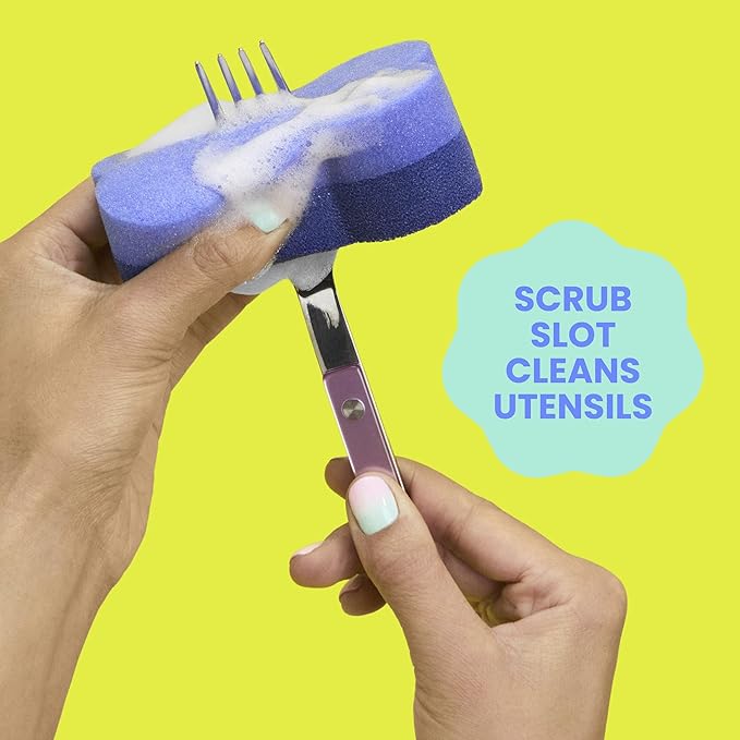 Brite by Scotch-Brite 2-Sided Scrub & Wipe, Scrubbing Kitchen and Dish Sponge, Midnight Mode, 6 Scrub Sponges
