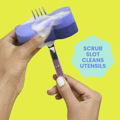 Brite by Scotch-Brite 2-Sided Scrub & Wipe, Scrubbing Kitchen and Dish Sponge, Midnight Mode, 6 Scrub Sponges