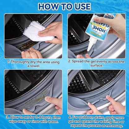 Home Remover Gel, 10 Fl Oz Household Stain Cleaner Gel for Washing Machine, Refrigerator Strips, Grout Cleaner for Tiles Grout Sealant Bathroom Kitchen Sinks Cleaning