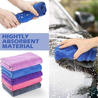 10 Pcs Extra Large Microfiber Cloth 30" x 20" Large Floor Microfiber Towel Reusable Washable Free Lint Free Cloth Rag for Squeegee Mop Floor Window Housekeeping (Bright Color)