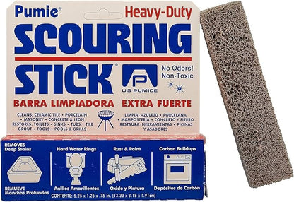 PUMIE Heavy Duty Pumice Scouring Stick, Extra Strong Pumice Cleaning Stone for Tough Bathroom, Kitchen Stains & Grills, Scouring Stick for Cleaning Toilet Rings Stain & Hard Water Rings - (Pack of 18)
