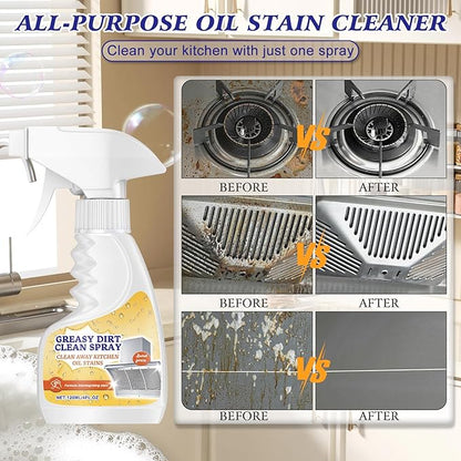 Kitchen Heavy Duty Cleaner Spray,All-Purpose Oil Stain Cleaner,Kitchen Remover Degreaser Spray,Foam Cleaner,Dissolve Grease & Oil Stains,Bathroom Cleaning(2pcs)