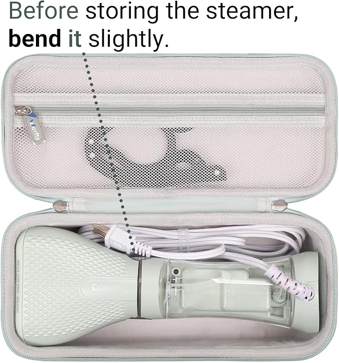 Hard Travel Carrying Case for Conair Handheld Garment Steamer, Mint Green Portable Storage Case fits for Conair Small Size Travel Steamer with Dual Voltage for Worldwide Use(Case Only)