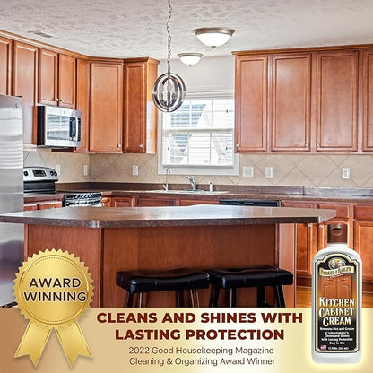 Parker & Bailey Kitchen Cabinet Cream, Multi Surface Cleaner & Furniture Cleaner, Quick Shine Wood Restorer & Protector for Cabinets, Tables & Surfaces, Renews & Restores a Finish for Wood, 16oz