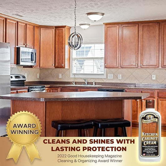 Parker & Bailey Kitchen Cabinet Cream, Multi Surface Cleaner & Furniture Cleaner, Quick Shine Wood Restorer & Protector for Cabinets, Tables & Surfaces, Renews & Restores a Finish for Wood, 16oz