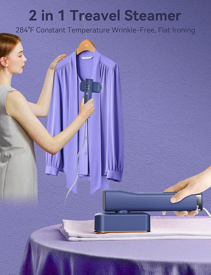Sundu Portable 2-in-1 Travel Steamer&Iron 25 Min Powerful Continuous Steam,1200W&4 Modes Light Steam Iron for Travel&Home(Vibrant Blue)