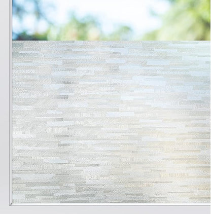 rabbitgoo Window Privacy Film, No Glue Frosted Glass Film, Static Cling UV Blocking Non Adhesive Reusable Heat Control Window Vinyl Clings for Home, Office, Frosted Silk, 29.5 x 78.7 Inches