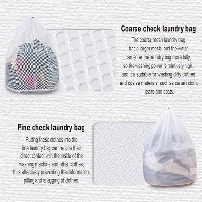 Extra Large Mesh Laundry Bags Washing Bag 2Pack Delicates Bag and Pull net style Laundry Bag Jumbo for Washing Machine Large Mesh Bags for Blankets, Bedding, Coats, Toys (2PCS-XXXL)