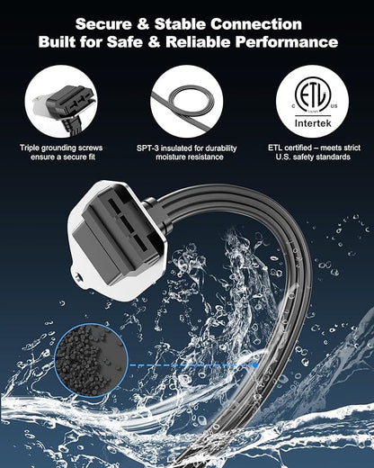 VHBW EZ Connect Power Cord for InSinkErator Garbage Disposal, 4FT Plug-in Cable Compatible with EZ Connect Power & Advanced Series Continuous Feed Models, Works with Air Switch Kit (CRD-EZ)
