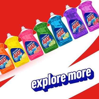 Ajax Ultra Liquid Dish Soap with Fabuloso Watermelon Scent, Fights Grease and Stuck-On Stains, Deep Cleaning Action, Mess-Free, Easy-Flip Cap, 52 fl oz Bottle