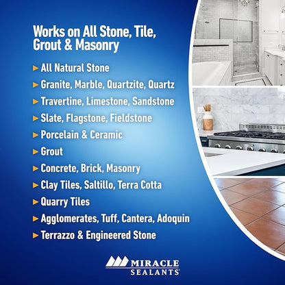 Miracle Sealants Miracle Heavy Duty Tile & Stone Cleaner, Grout Haze Remover, Non-Acidic, Quart, 6 Pack