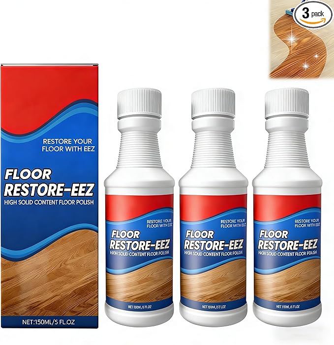 Floor Restore Cleaner, High Solid Content Floor Polish for Shine Renewal & Protective Layer, Floor Restoreeezs Helps Conceal Small Scratches, Quick-Drying Protective Finish for Tile,Shine(3 PACK)
