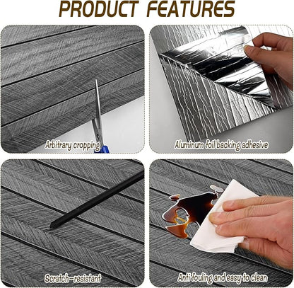 Peel and Stick Wall Panels, 3D Wood Panels with Sound Absorbing, 118" x 15.7" Self Adhesive Wall Covering for Bedroom Living Room Home Office Decor, 2 Rolls ~30 Sq Ft