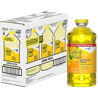 CloroxPro Pine-Sol Multi-Surface Cleaner, All Purpose Cleaner, Lemon Fresh, 80 Fluid Ounces, Pack of 3 (Package May Vary)