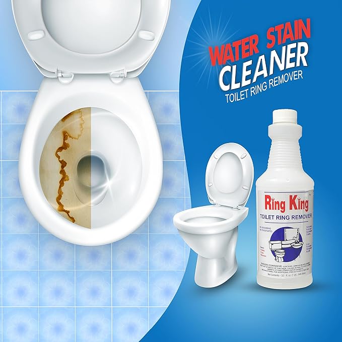 Amazon Brand - Ring King Toilet Bowl Cleaners | Toilet Bowl Cleaner Liquid 32oz Fast Acting Bathroom Cleaner For Calcium, Water, Rust, Red Clay & Lime Stains – No Scrubbing (Pack of 2)