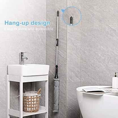 Eyliden Mop with 2 Reusable Microfiber Heads, Easy Wringing Twist Mop, 57.5 inch Long Handle, Wet Mops for Floor Cleaning, Commercial Household Clean Hardwood, Vinyl, Tile and More (Grey)