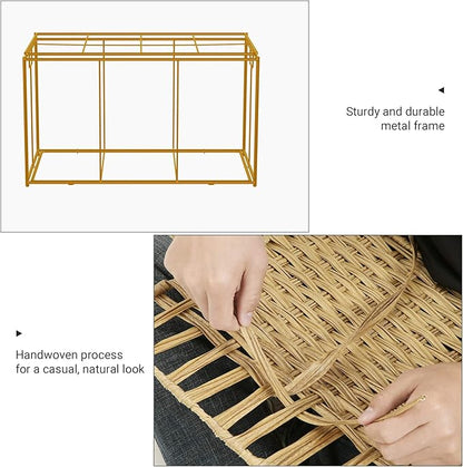 SONGMICS Storage Basket with Lid, Woven Blanket Storage Bin with Handles, Foldable, Removable Liner, Metal Frame, for Bedroom, Laundry Room, 42.3 Gallons (160 L), Natural URST76NL